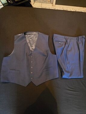 Navy Blue Vest and Slacks Collection by Michael Strahan XXL & 38x32